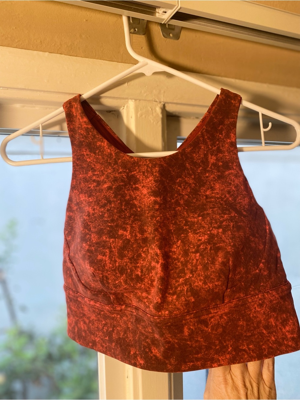 Women's Rust Red Sleeveless sports bra